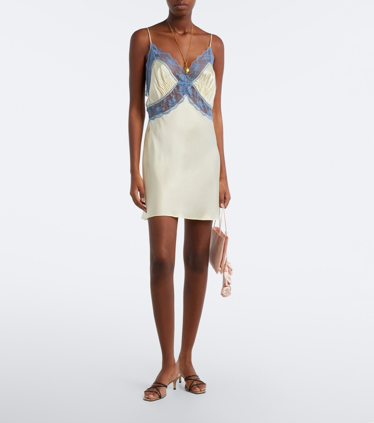 SIR Aries lace-trimmed silk slip dress
