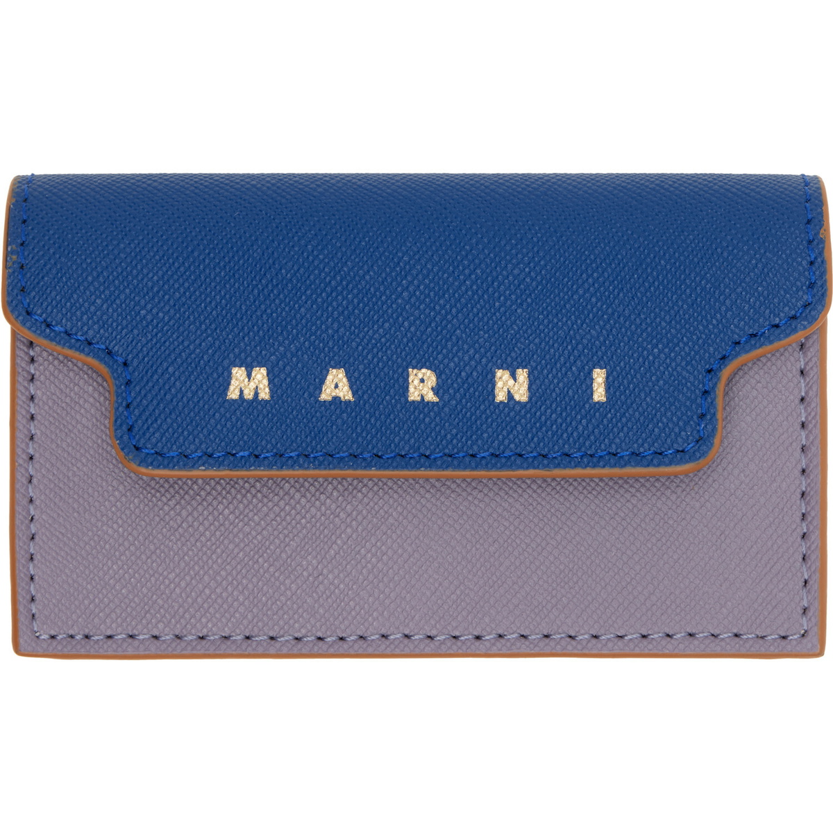 Marni Purple & Blue Saffiano Card Holder