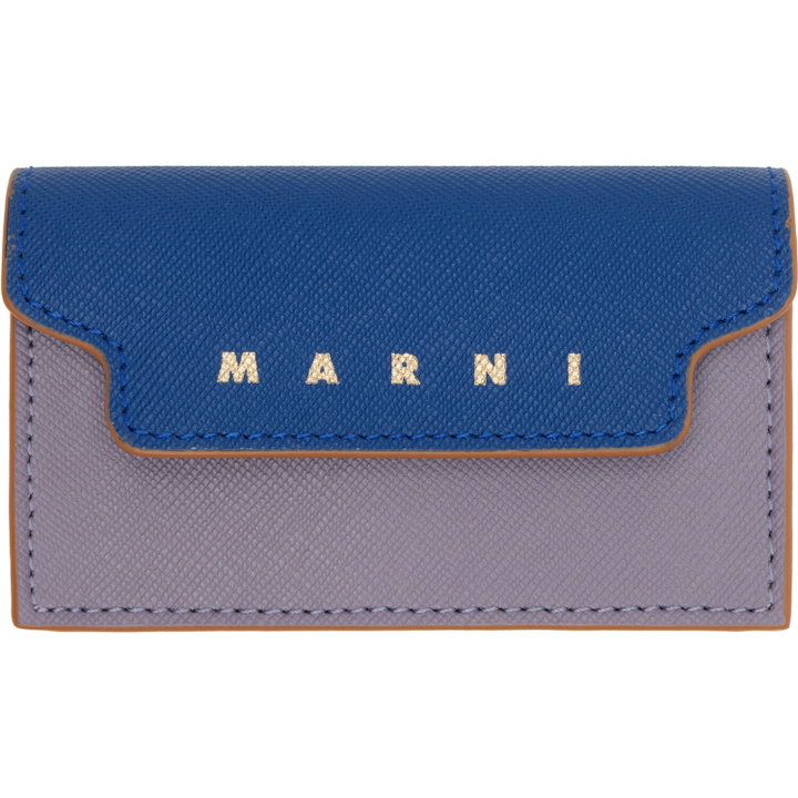 Photo: Marni Purple & Blue Saffiano Card Holder