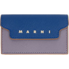 Marni Purple & Blue Saffiano Card Holder