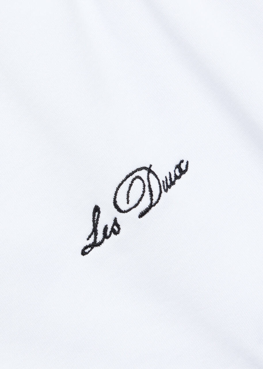 Les Deux Logo-embroidered Cotton T-shirt White