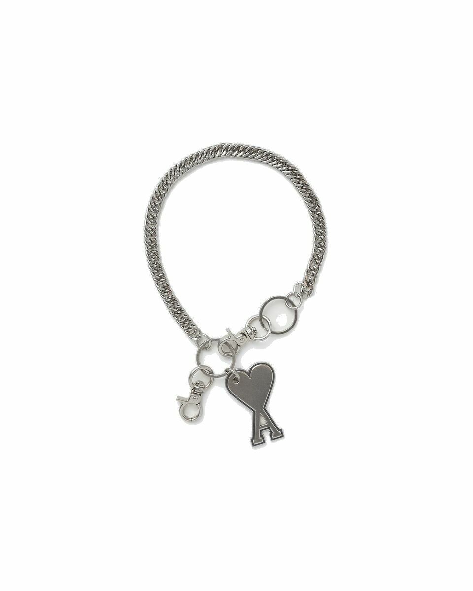 AMI Paris Unisex Silver Keychains