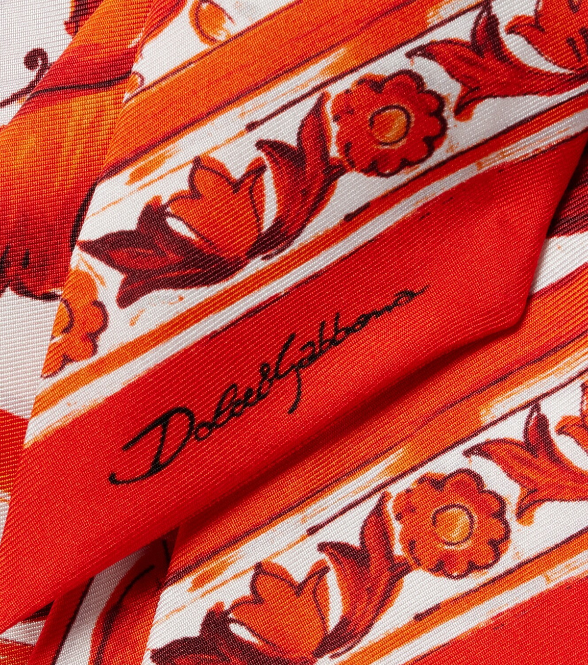 Dolce&Gabbana Majolica silk twill scarf