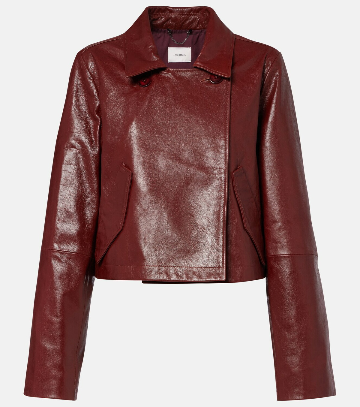 Dorothee Schumacher Broken Shine cropped leather jacket