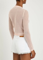 Ganni Pointelle Knit Cardigan Light Pink