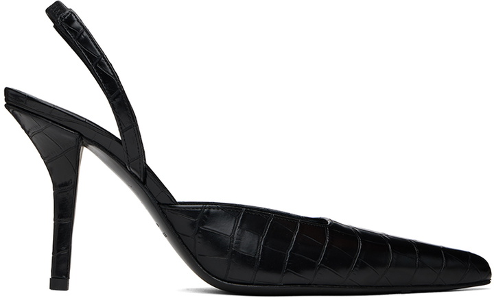 Photo: GIABORGHINI Black Octavie Croc Heels