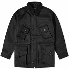 Monitaly Men's Military Half Coat Type B in Vancloth Sateen Black