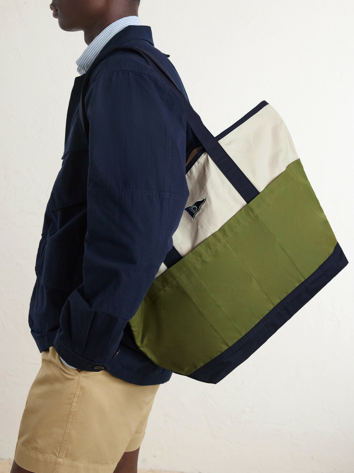 Drake's - Logo-Embroidered Canvas Tote Bag