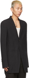 Rick Owens Black Linen & Wool Lido Blazer