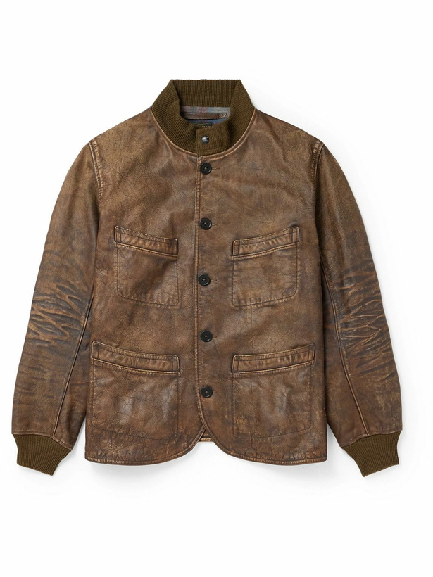 Photo: RRL - Parkhurst Distressed Leather Jacket - Brown