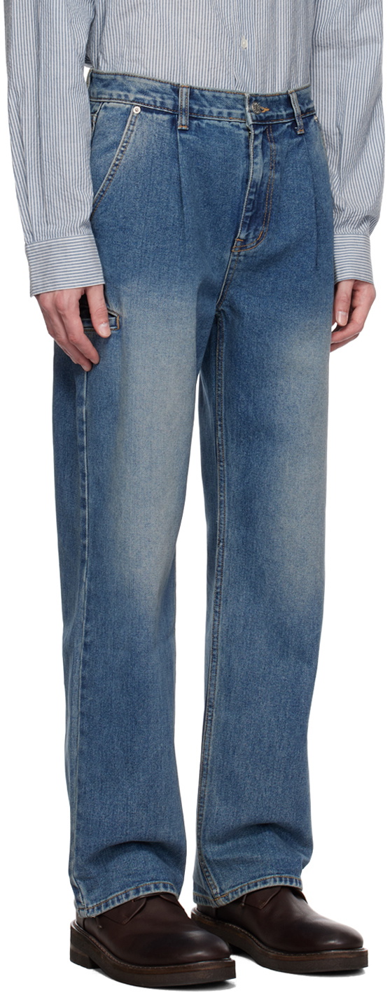 Dunst Blue Pleated Jeans