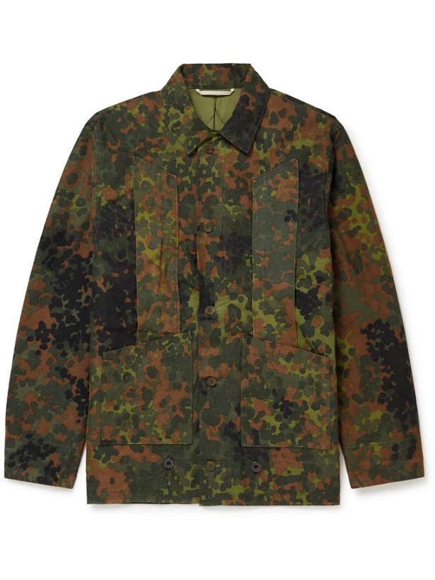 Photo: Double Eleven - Camouflage-Print Cotton-Canvas Field Jacket - Green