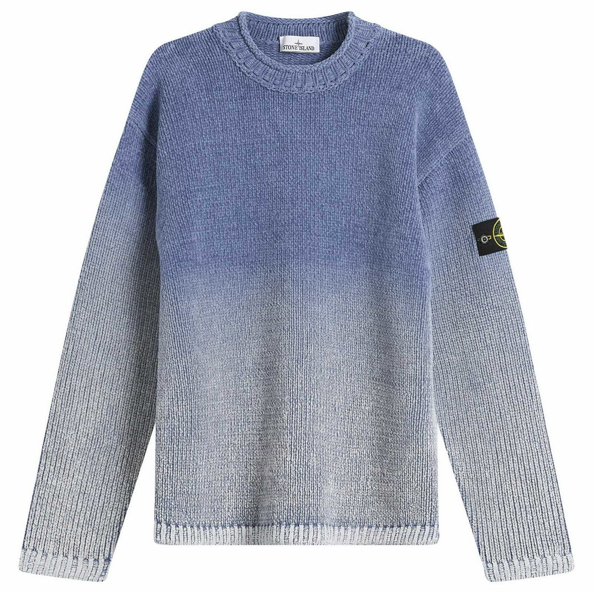 Stone Island Men's Degrade Chenille Knit Jumper in Dark Blue Stone