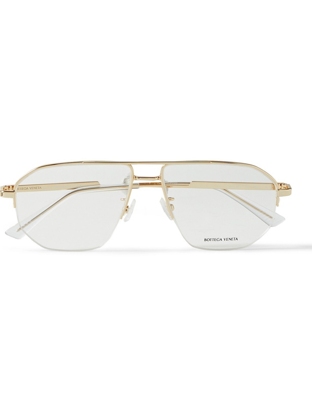 Photo: BOTTEGA VENETA - Aviator-Style Gold-Tone Optical Glasses - Gold