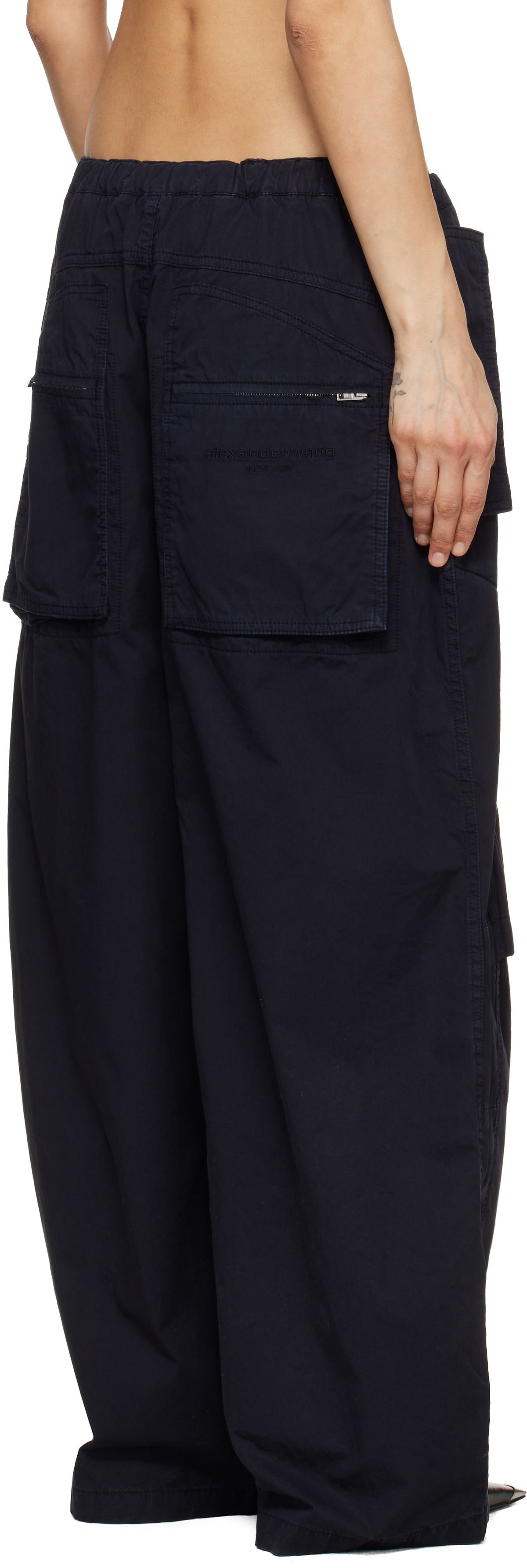Alexander Wang Black Articulated Mid-Rise Cargo Pants
