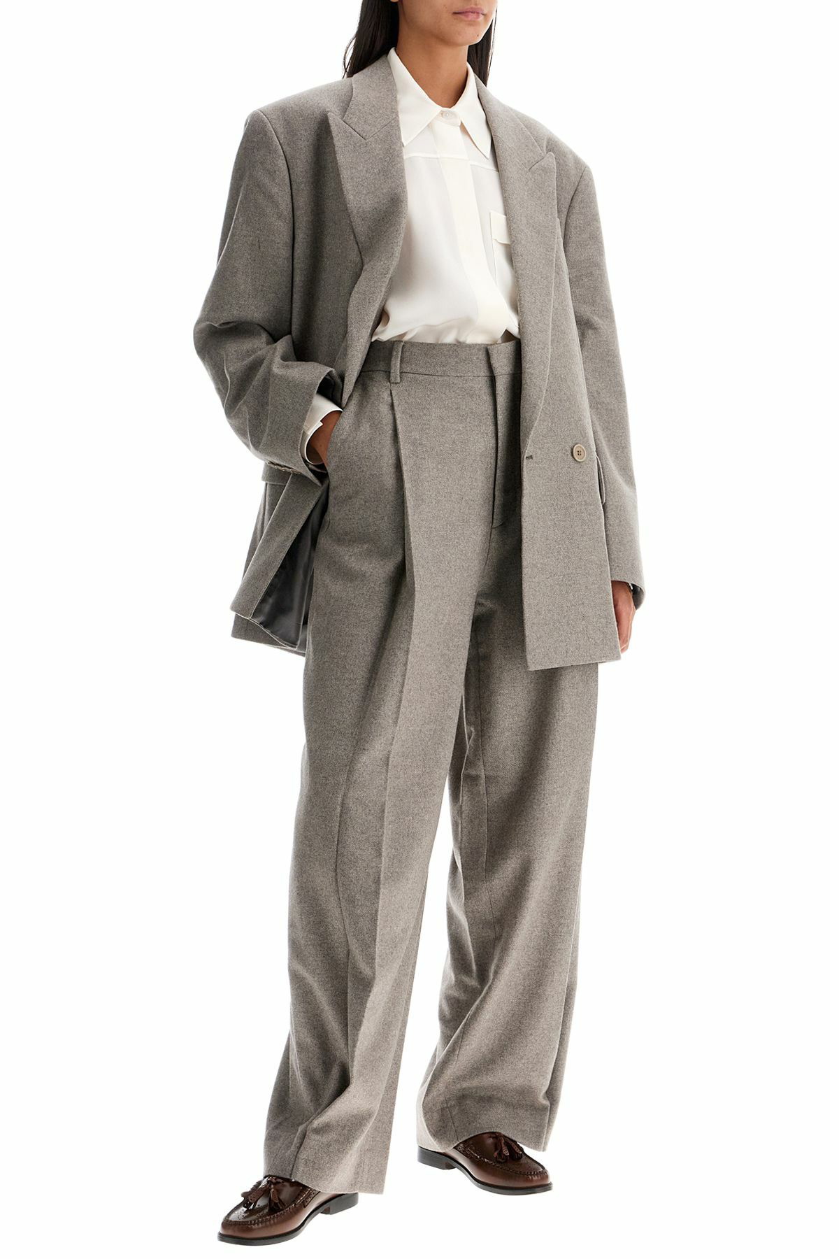 FILIPPA K wide leg flannel trousers for men or Grey Filippa K