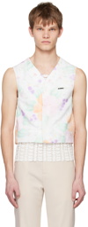 young n sang Off-White Floral Vest