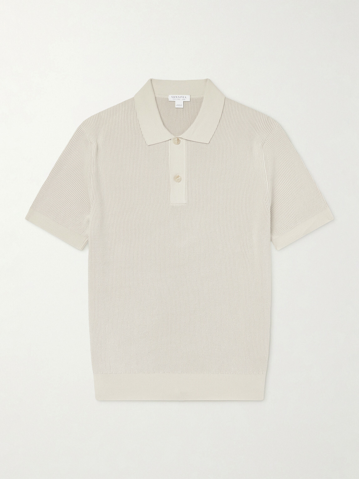 Sunspel - Ribbed Cotton Polo-Shirt - Neutrals