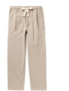 HOWLIN' - Tropical Pinstriped Cotton-Blend Seersucker Drawstring Trousers - Brown