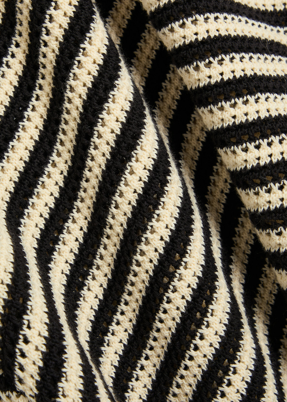 Anine Bing Theo Striped Cotton-blend T-shirt Black