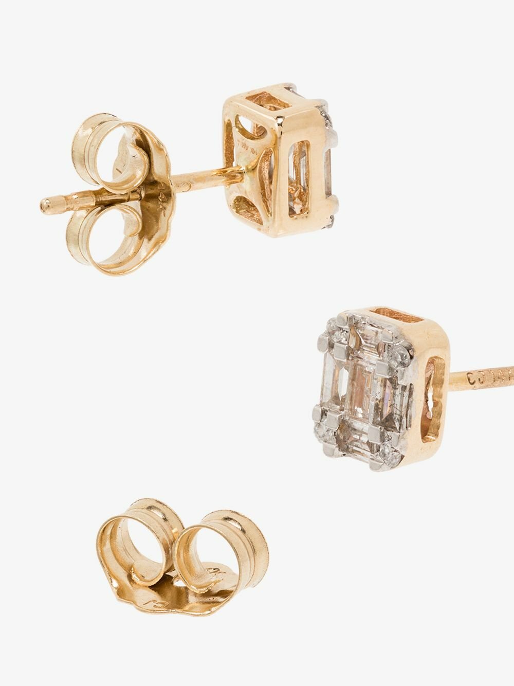 Adina Reyter 14K Yellow Gold Square Diamond Stud Earrings
