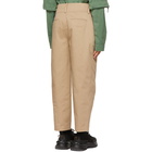 Juun.J Beige Two-Pleat Double Waistband Trousers