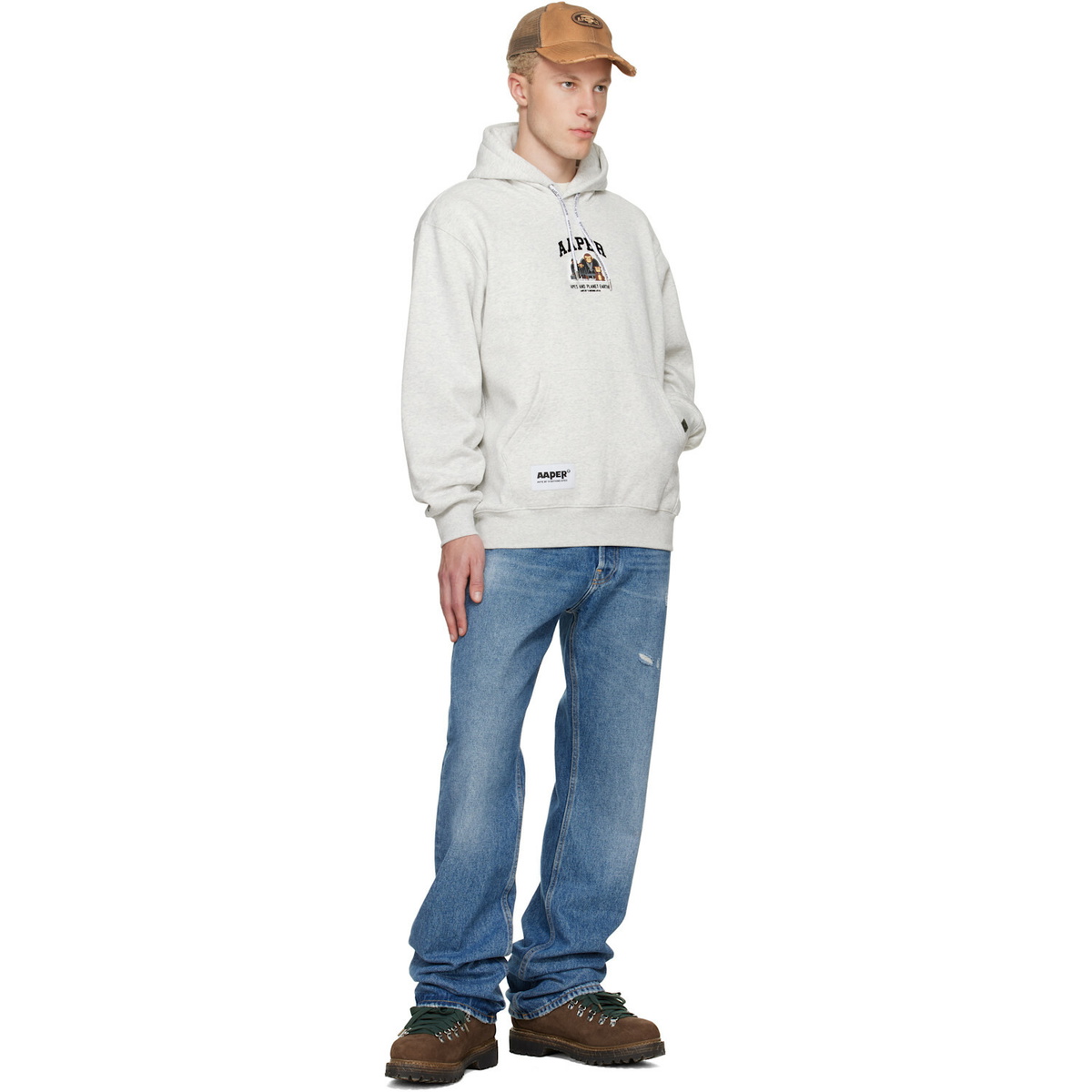 AAPE by A Bathing Ape Gray 'AAPER' Hoodie