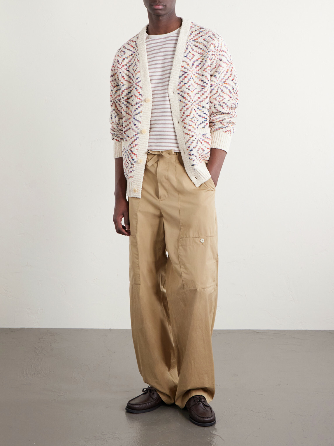 Corridor - Mandala Jacquard-Knit Pima Cotton Cardigan - Neutrals