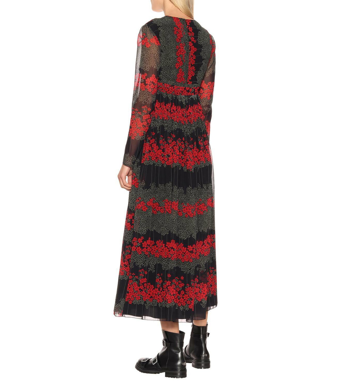 REDValentino REDValentino pleated floral midi dress