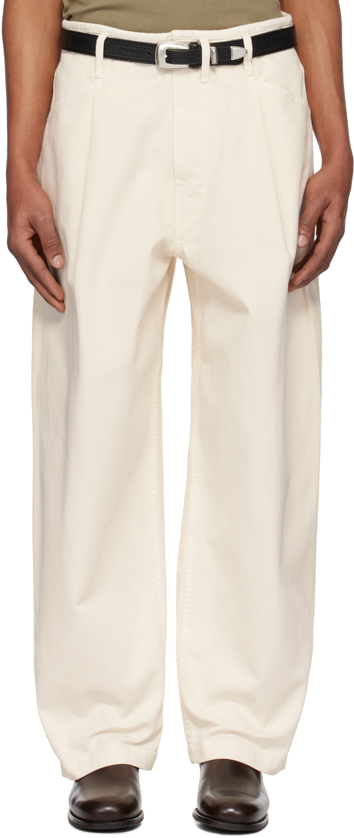 LEMAIRE Off-White Pleated Workwear Jeans Lemaire