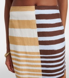 Cala de la Cruz Bruna striped linen midi skirt