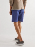 Sease - Sunset Straight-Leg Cotton and Hemp-Blend Drawstring Shorts - Blue
