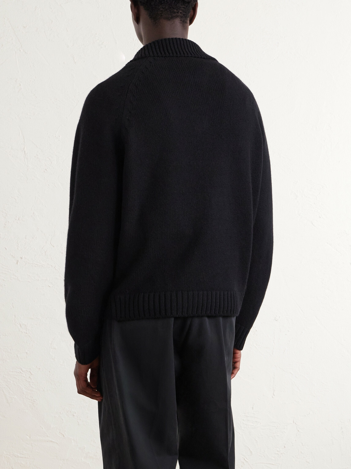 TOM FORD - Wool and Cashmere-Blend Half-Zip Sweater - Black