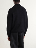 TOM FORD - Wool and Cashmere-Blend Half-Zip Sweater - Black
