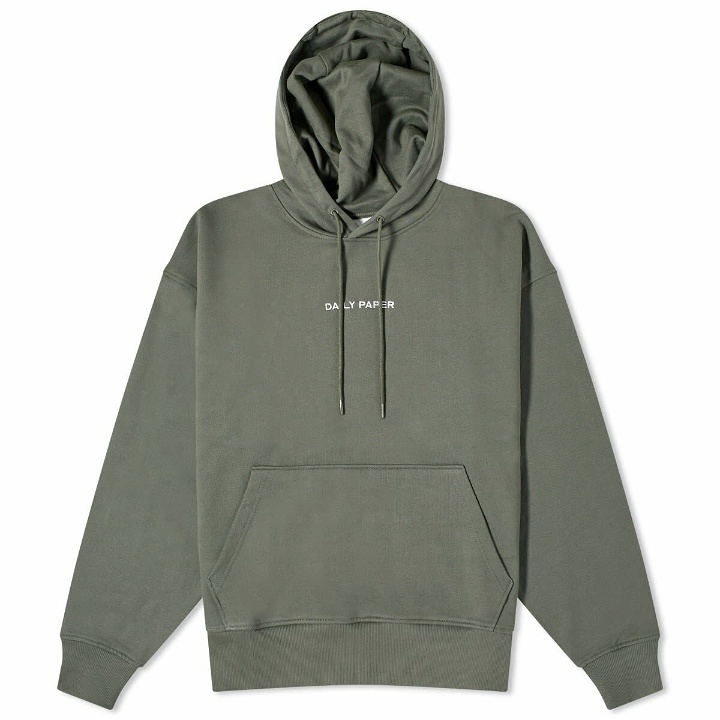Photo: Daily Paper Men's Logotype Relaxed Hoodie in Chimera Green