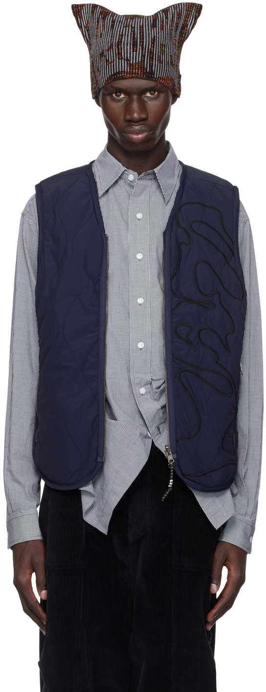 Perks and Mini Navy & Off-White Penchant Reversible Puffer Vest
