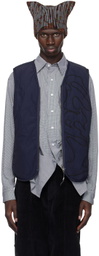 Perks and Mini Navy & Off-White Penchant Reversible Puffer Vest