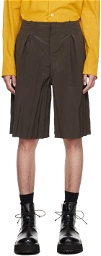 AIREI Brown Pleated Shorts