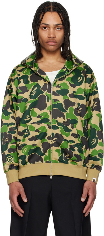 Photo: BAPE Green ABC Camo Shark Full Zip Hoodie