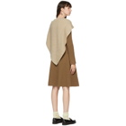 JW Anderson Tan Cape V-Neck Mid-Length Dress