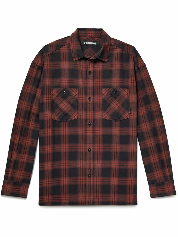 Photo: Neighborhood - Nel Checked Cotton-Flannel Shirt - Red