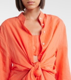 Alaïa Layered cotton and linen shirt