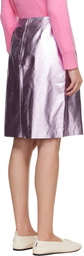 Sandy Liang Pink Pinkie Leather Midi Skirt