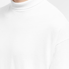 Auralee Men's Long Sleeve Mock Neck T-Shirt in White