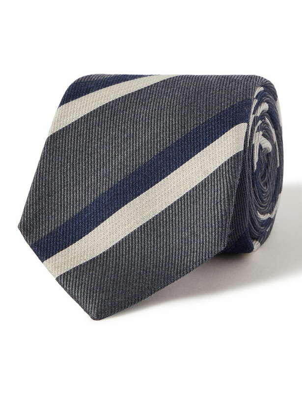 Photo: Brunello Cucinelli - 8cm Striped Silk-Jacquard Tie