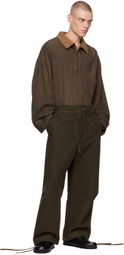 Aviva Jifei Xue Brown Spread Collar Polo