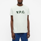 A.P.C. Men's Vpc Logo T-Shirt in Pale Green/Black