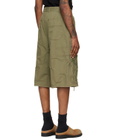 We11done Green Vintage Pinched Work Cargo Shorts