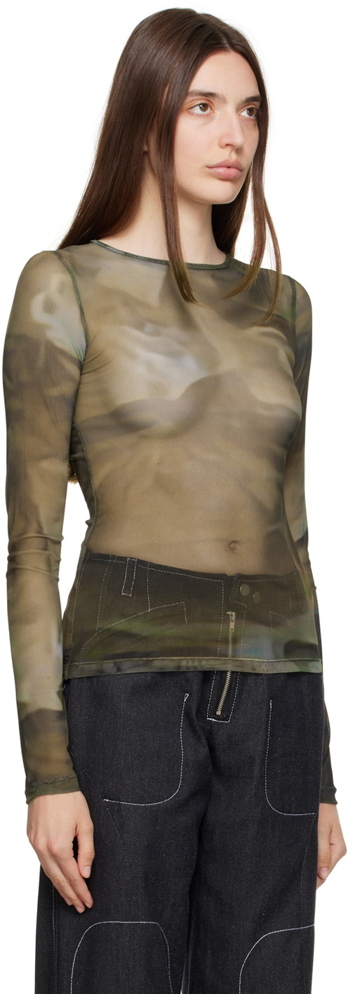 Serapis SSENSE Exclusive Khaki Long Sleeve T-Shirt
