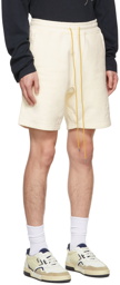 Rhude Off-White Embroidered Shorts